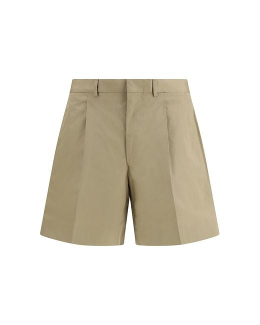Prada White Cotton Shorts Bermuda for men