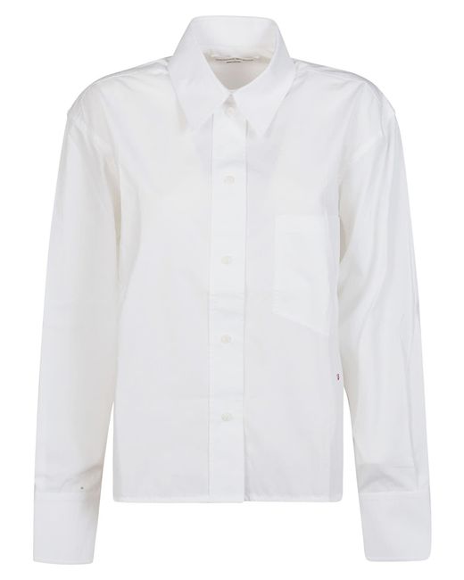 Victoria Beckham White Cropped Long Sleeve Shirt