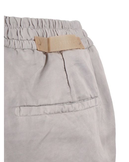 BRIGLIA Gray Trousers Linen Cotton