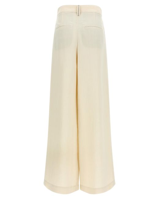 Brunello Cucinelli Natural Viscose Casual Pants