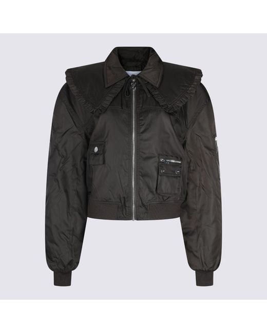Ganni Black Jackets Pa Pu