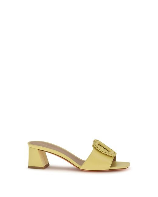 Santoni Metallic Leather Mule Sandals Calf Pumps