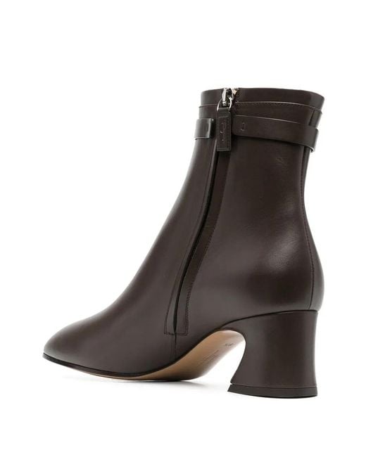 Ferragamo Brown Ferragamo Rego 55 Logo-Plaque Ankle Boots