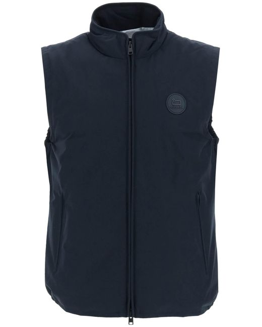 Woolrich Blue Padded Pacific Vest for men