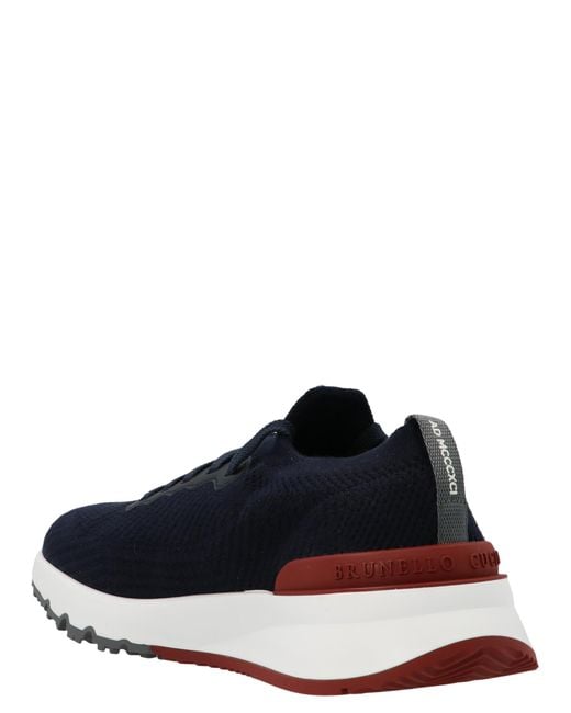 Brunello Cucinelli Blue Polyethylene Athletic Sneakers for men