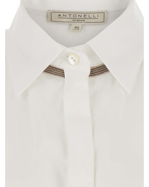 Antonelli White Shirt Amaretto Fabric Blouses