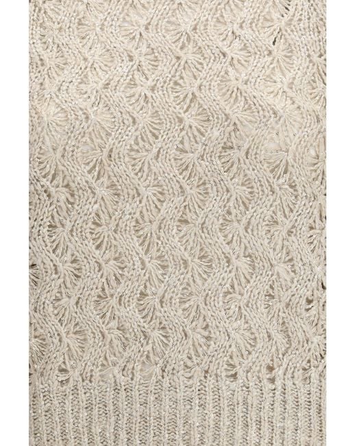 Brunello Cucinelli Natural Sweater Open-Knit Silk Blend