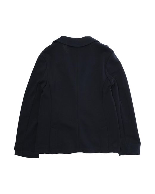 Emporio Armani Blue Single-Breasted Jacket With Logo Patch Polyester Blazers for men