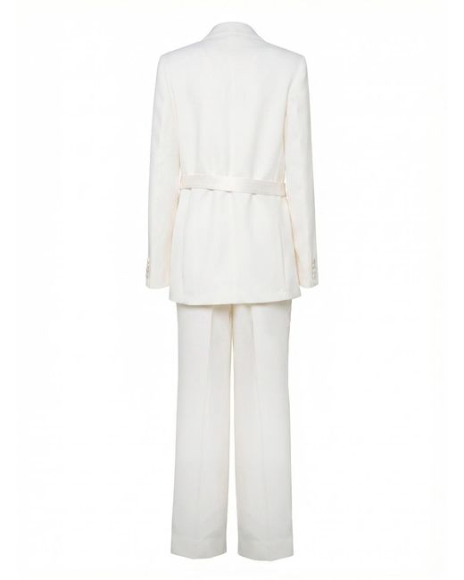 Victoria Beckham White Suit Polyester Jacket