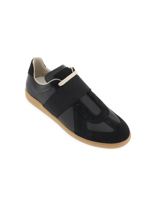 Maison Margiela Black Replica Sneakers With Elastic Band for men