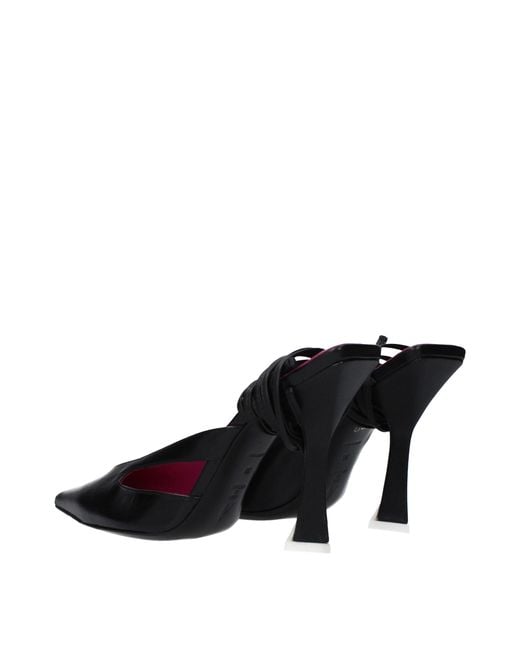 The Attico Purple Black Leather Sandal