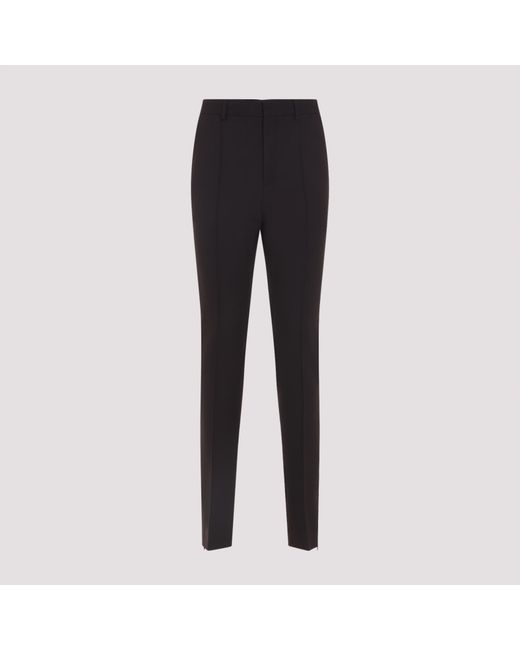 Céline Black Wool Pants Polyester Elastan