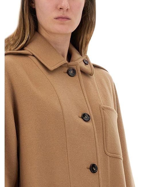Max Mara Natural Coat Aldo 134 Virgin Wool Trench & Raincoats