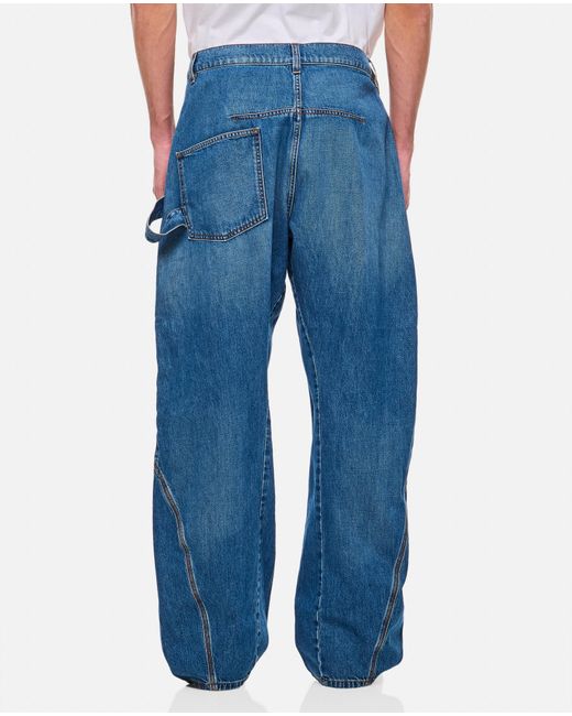 J.W. Anderson Blue Twisted Workwear Jeans for men