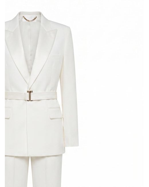 Victoria Beckham White Suit Polyester Jacket