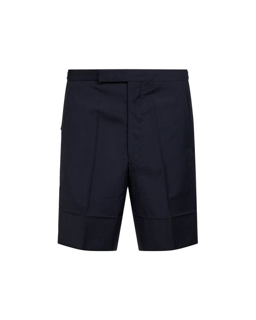Prada Blue Wool And Mohair Tailored Bermuda Shorts Virgin for men