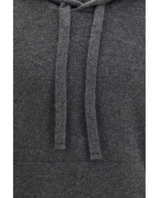 Laneus Gray Cashmere And Silk Hooded Sweater for men