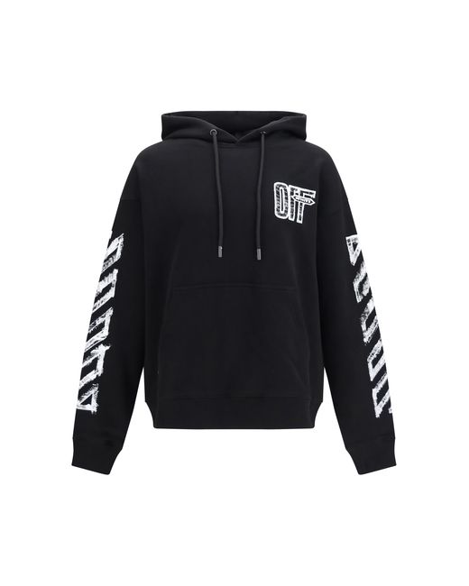 Off-White c/o Virgil Abloh Black Motion Arrow Hoodie Cotton Sweatshirts for men