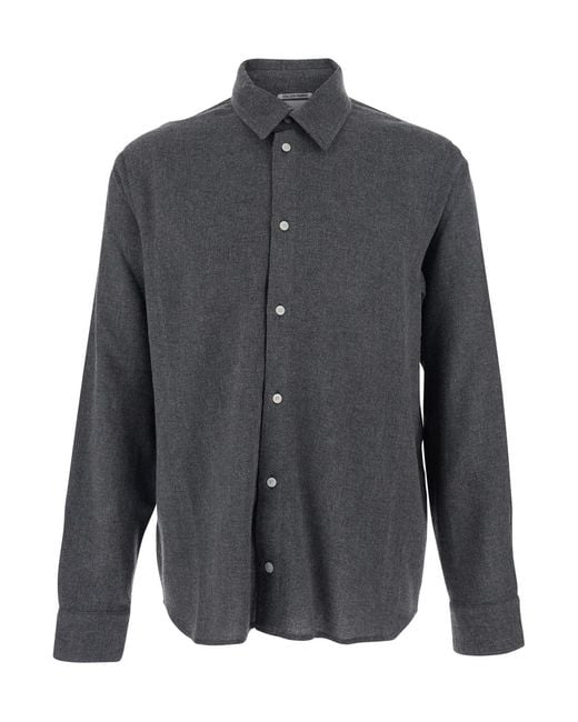 Won Hundred Gray Adriel Shirt With Classic Collar for men