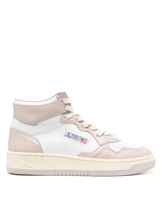 Autry White Logo-patch High-top Sneakers