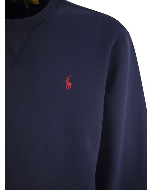 Polo Ralph Lauren Blue Crew-Neck Sweatshirt With Logo for men