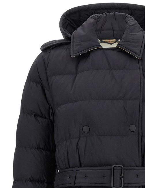 Burberry Black Padded Trench Coat Polyamide Down Jacket, Parka, Casual Jackets
