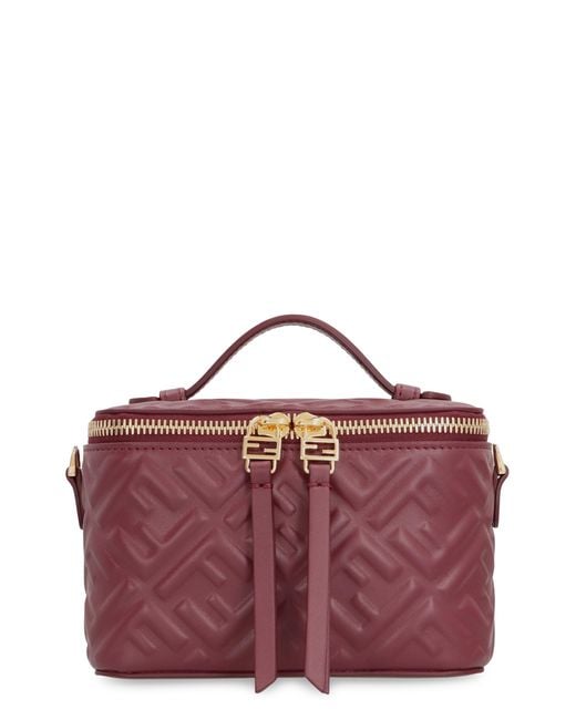 Fendi Purple Mini Leather Vanity Bag General Lamb Handbags