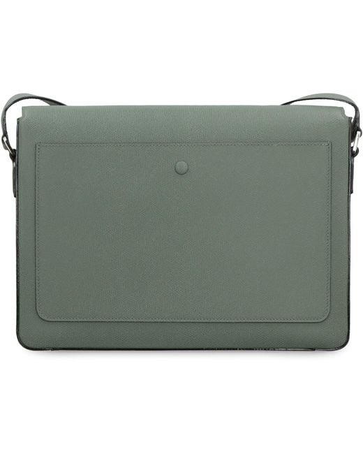 Valextra Green Leather Messenger Bag Calf for men