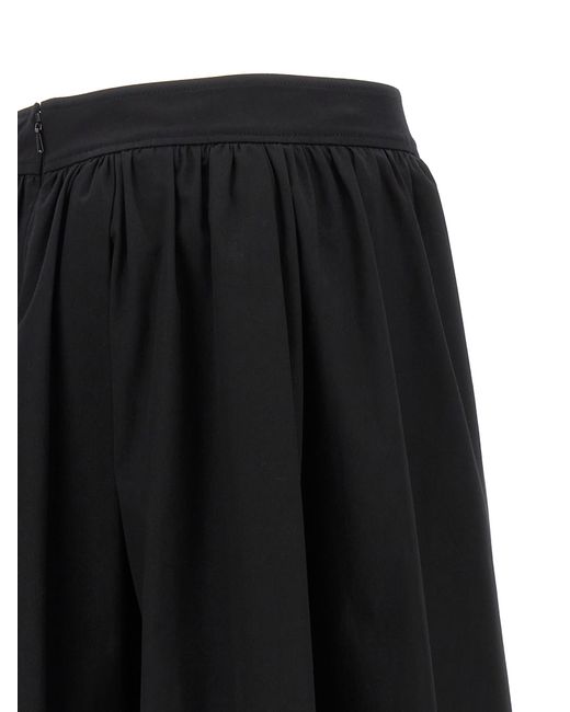 Moschino Black Pleated Midi Skirt Skirts