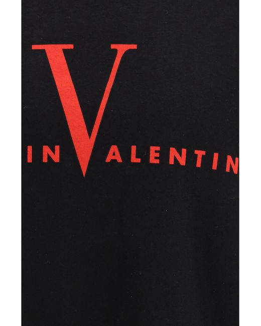 Valentino Black T-Shirt With A Made Print Cotton T-Shirts for men