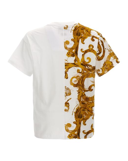 Versace Metallic Contrast Print T-Shirt for men
