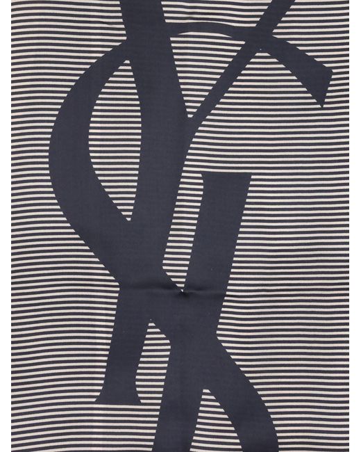 Saint Laurent Gray Cassandre Striped Stole