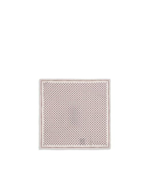 Brunello Cucinelli White Silk Scarf for men