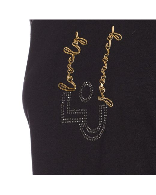 Liu Jo Black Logo Long Sleeves T-Shirt