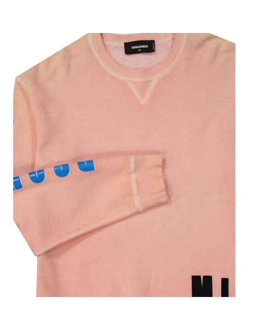 DSquared² Pink Cotton Sweatshirt for men