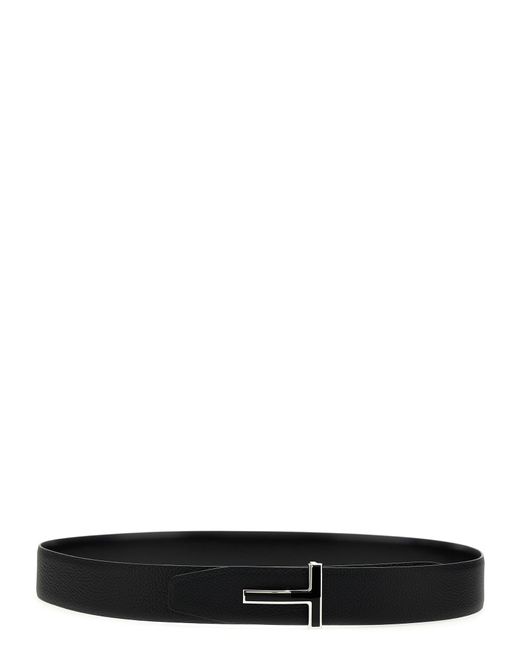 Tom Ford Black Logo Leather Belt for men
