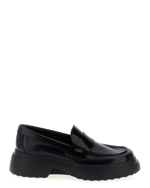 Tod's Black Leather Loafers