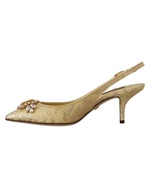 Dolce & Gabbana Black Crystal Slingbacks Pumps Heels Shoes