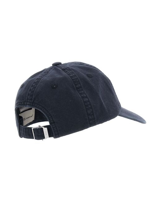 AMI Blue Cotton Hat With Embroidered Patch for men