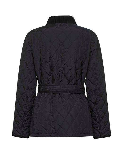 Burberry Black Nylon Belted Quilted Jacket