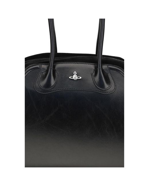 Vivienne Westwood Black Calf Leather Bos Taurus Shoulder Bag