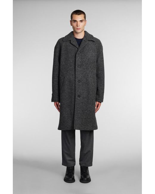 A.P.C. Blue Gaston Coat In Grey Wool for men