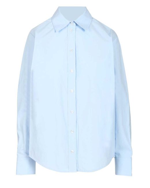 Alexander Wang Blue Shirt With Removable Logo Tag