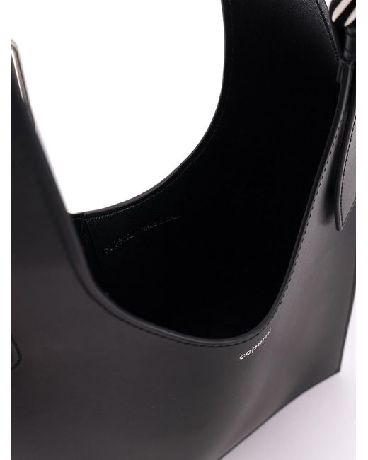 Coperni Black Belt Heart Tote Leather Shoulder Bag