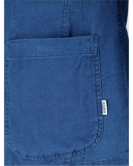 Aspesi Blue Cotton Blazer for men