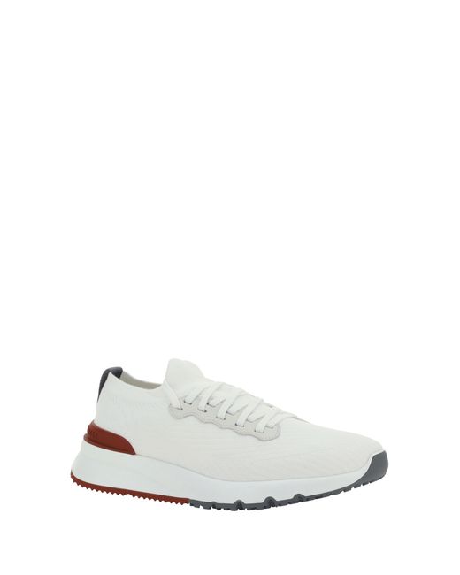 Brunello Cucinelli White Cotton Sneakers Upper: Trainers for men