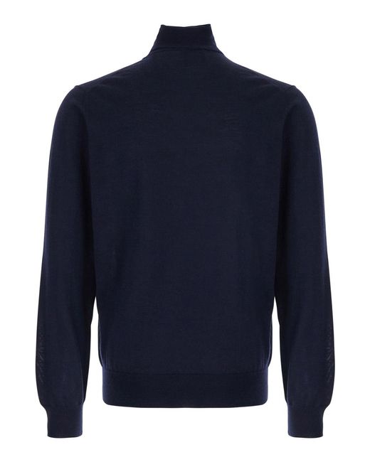 Le Plain Blue Turtleneck Sweater for men