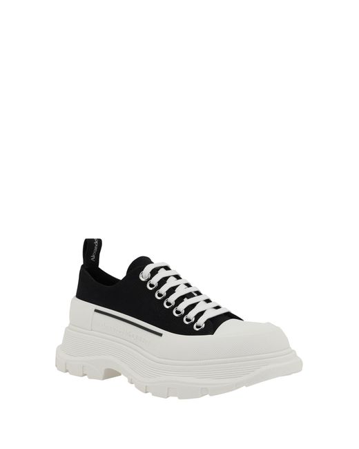 McQueen Black Sneakers Tread Slick- Upper Cotton Trainers