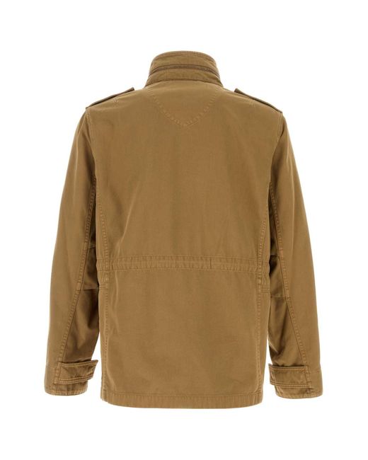 Burberry Green Camel Cotton Jacket for men