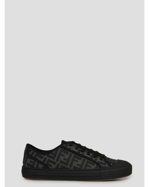 Fendi Rubber Domino Sneakers in Black for Men | Lyst